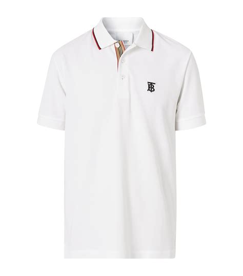 burberry polo herren weiss|Cotton Polo Shirt in White .